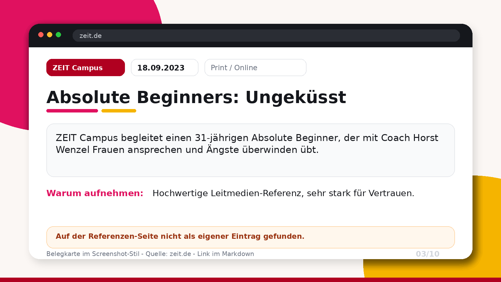 ZEIT Campus: Absolute Beginners begleitet einen Mann beim Coaching mit Horst Wenzel