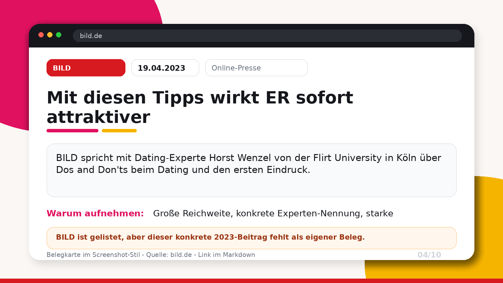 BILD: Mit diesen Tipps wirkt er sofort attraktiver, mit Horst Wenzel