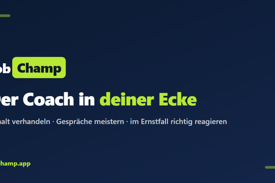 JobChamp: Der Coach in deiner Ecke